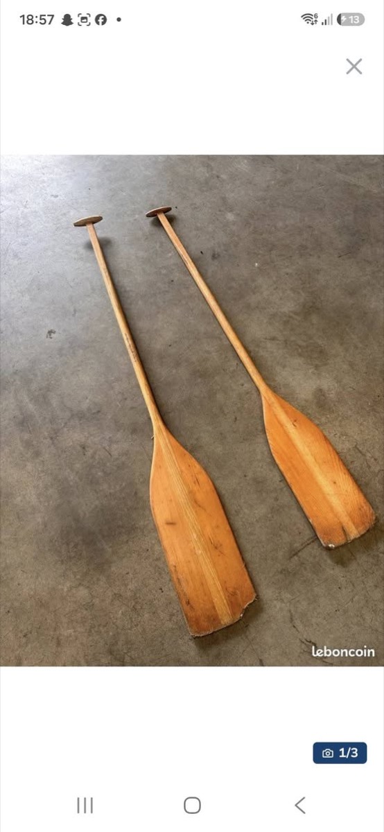 Pair of wooden paddles